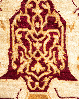 Traditional Mogul Ivory Wool Area Rug 9' 0" x 11' 10" - Solo Rugs