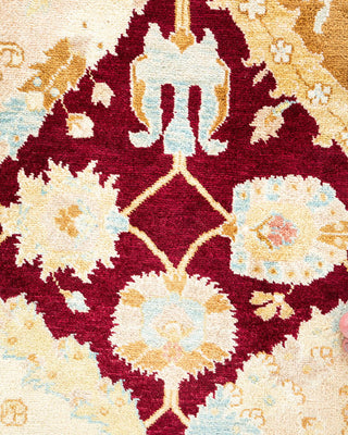 Contemporary Eclectic Ivory Wool Area Rug 6' 2" x 8' 10" - Solo Rugs