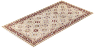 Traditional Mogul Ivory Wool Area Rug 9' 1" x 16' 10" - Solo Rugs