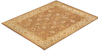 Traditional Mogul Orange Wool Area Rug 8' 2" x 10' 4" - Solo Rugs