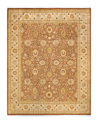 Traditional Mogul Orange Wool Area Rug 8' 2" x 10' 4" - Solo Rugs