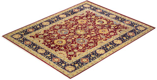 Traditional Mogul Red Wool Area Rug 8' 2" x 10' 3" - Solo Rugs