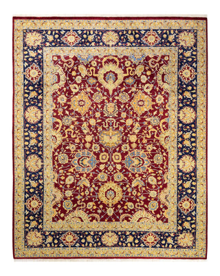 Traditional Mogul Red Wool Area Rug 8' 2" x 10' 3" - Solo Rugs