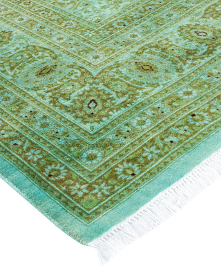 Contemporary Fine Vibrance Light Blue Wool Area Rug 6' 1" x 9' 7" - Solo Rugs