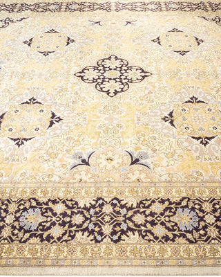 Traditional Mogul Ivory Wool Area Rug 6' 2" x 8' 10" - Solo Rugs