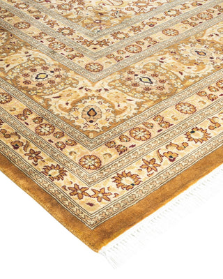 Traditional Mogul Yellow Wool Area Rug 6' 1" x 9' 5" - Solo Rugs