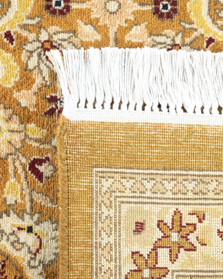 Traditional Mogul Yellow Wool Area Rug 6' 1" x 9' 5" - Solo Rugs