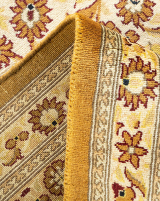 Traditional Mogul Yellow Wool Area Rug 6' 1" x 9' 5" - Solo Rugs