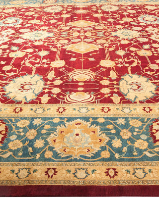 Traditional Mogul Red Wool Area Rug 12' 3" x 17' 10" - Solo Rugs