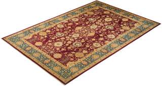 Traditional Mogul Red Wool Area Rug 12' 3" x 17' 10" - Solo Rugs