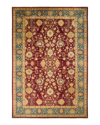 Traditional Mogul Red Wool Area Rug 12' 3" x 17' 10" - Solo Rugs