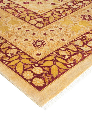 Traditional Mogul Yellow Wool Area Rug 12' 1" x 15' 1" - Solo Rugs