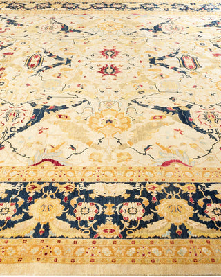 Traditional Mogul Ivory Wool Area Rug 10' 2" x 17' 2" - Solo Rugs