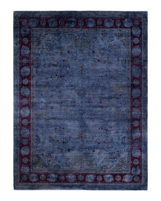 Contemporary Fine Vibrance Gray Wool Area Rug 9' 3" x 12' 3" - Solo Rugs