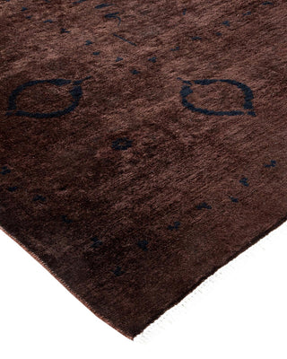Contemporary Fine Vibrance Brown Wool Area Rug 8' 2" x 13' 10" - Solo Rugs