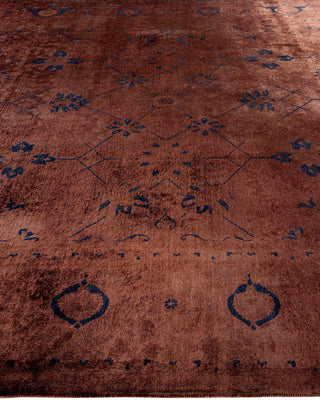 Contemporary Fine Vibrance Brown Wool Area Rug 8' 2" x 13' 10" - Solo Rugs