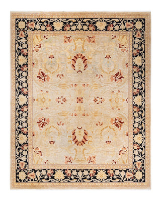 Contemporary Eclectic Ivory Wool Area Rug 8' 3" x 10' 1" - Solo Rugs