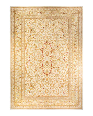 Contemporary Eclectic Ivory Wool Area Rug 12' 0" x 17' 10" - Solo Rugs