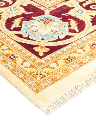 Contemporary Eclectic Ivory Wool Area Rug 8' 10" x 11' 10" - Solo Rugs