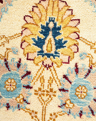 Contemporary Eclectic Ivory Wool Area Rug 8' 10" x 11' 10" - Solo Rugs