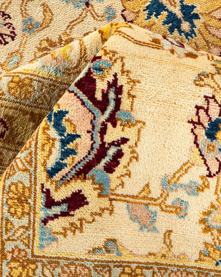 Contemporary Eclectic Ivory Wool Area Rug 8' 10" x 11' 10" - Solo Rugs