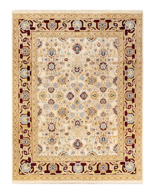 Contemporary Eclectic Ivory Wool Area Rug 8' 10" x 11' 10" - Solo Rugs