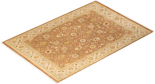 Traditional Mogul Brown Wool Area Rug 8' 2" x 10' 6" - Solo Rugs