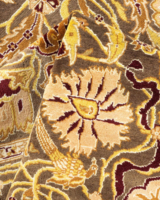 Traditional Mogul Brown Wool Area Rug 4' 2" x 6' 1" - Solo Rugs