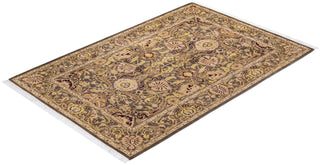 Traditional Mogul Brown Wool Area Rug 4' 2" x 6' 1" - Solo Rugs