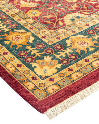 Traditional Mogul Red Wool Area Rug 6' 3" x 9' 1" - Solo Rugs