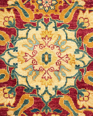 Traditional Mogul Red Wool Area Rug 6' 3" x 9' 1" - Solo Rugs