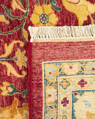 Traditional Mogul Red Wool Area Rug 6' 3" x 9' 1" - Solo Rugs
