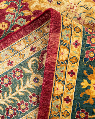 Traditional Mogul Red Wool Area Rug 6' 3" x 9' 1" - Solo Rugs