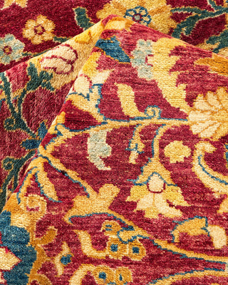 Traditional Mogul Red Wool Area Rug 6' 3" x 9' 1" - Solo Rugs
