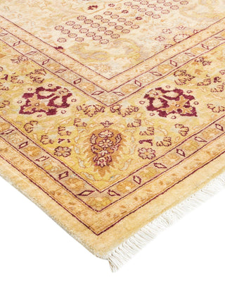 Traditional Mogul Ivory Wool Area Rug 6' 1" x 8' 10" - Solo Rugs