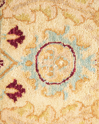 Traditional Mogul Ivory Wool Area Rug 6' 1" x 8' 10" - Solo Rugs