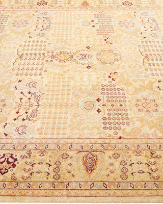 Traditional Mogul Ivory Wool Area Rug 6' 1" x 8' 10" - Solo Rugs