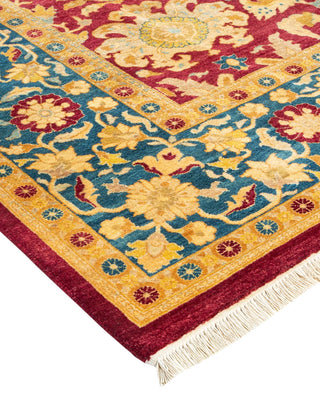 Traditional Mogul Red Wool Area Rug 6' 1" x 8' 10" - Solo Rugs