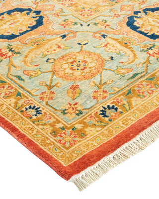 Traditional Mogul Orange Wool Area Rug 6' 3" x 8' 10" - Solo Rugs