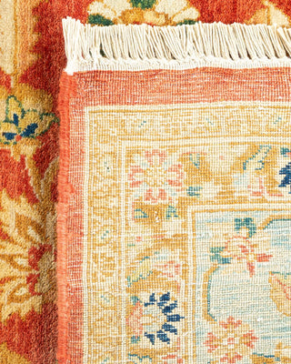 Traditional Mogul Orange Wool Area Rug 6' 3" x 8' 10" - Solo Rugs