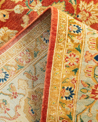 Traditional Mogul Orange Wool Area Rug 6' 3" x 8' 10" - Solo Rugs