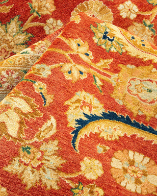 Traditional Mogul Orange Wool Area Rug 6' 3" x 8' 10" - Solo Rugs