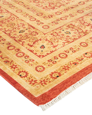 Traditional Mogul Orange Wool Area Rug 6' 3" x 9' 2" - Solo Rugs