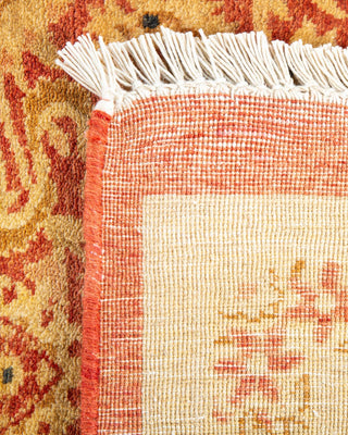 Traditional Mogul Orange Wool Area Rug 6' 3" x 9' 2" - Solo Rugs