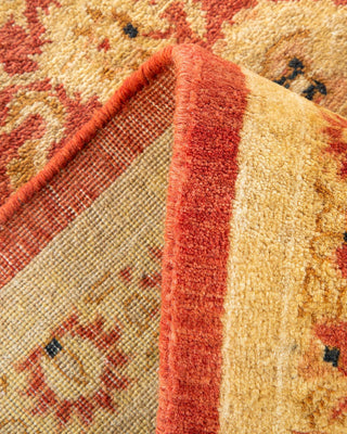 Traditional Mogul Orange Wool Area Rug 6' 3" x 9' 2" - Solo Rugs