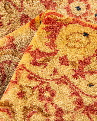 Traditional Mogul Orange Wool Area Rug 6' 3" x 9' 2" - Solo Rugs