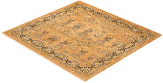 Traditional Mogul Beige Wool Square Area Rug 5' 10" x 6' 1" - Solo Rugs