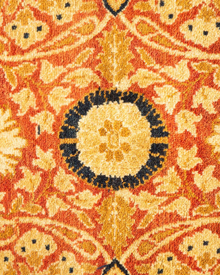 Traditional Mogul Orange Wool Square Area Rug 6' 0" x 6' 5" - Solo Rugs