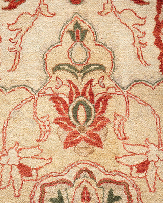 Traditional Mogul Orange Wool Area Rug 9' 2" x 12' 5" - Solo Rugs