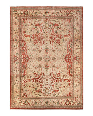 Traditional Mogul Orange Wool Area Rug 9' 2" x 12' 5" - Solo Rugs